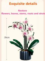 Bloques De Construcción De Plástico Para Orquídea Rosa Bouquet Decoración Mariposa Planta Bonsái Juego De Ensamblaje Creativo Para Niñas Y Adultos - details 4