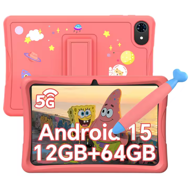 Kids Tablet 10'' Android 15, 4GB RAM+8GB Expandable, 64GB ROM, 5G WiFi, Widevine L1, 5000mAh Kids Tablet PC, K10 - 1
