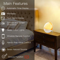 Reloj De Alarma Inteligente MOES WiFi Con Luz De Despertar Y 7 Colores Compatible Con Alexa Y Google Home Función De Atardecer/Alba - details 6
