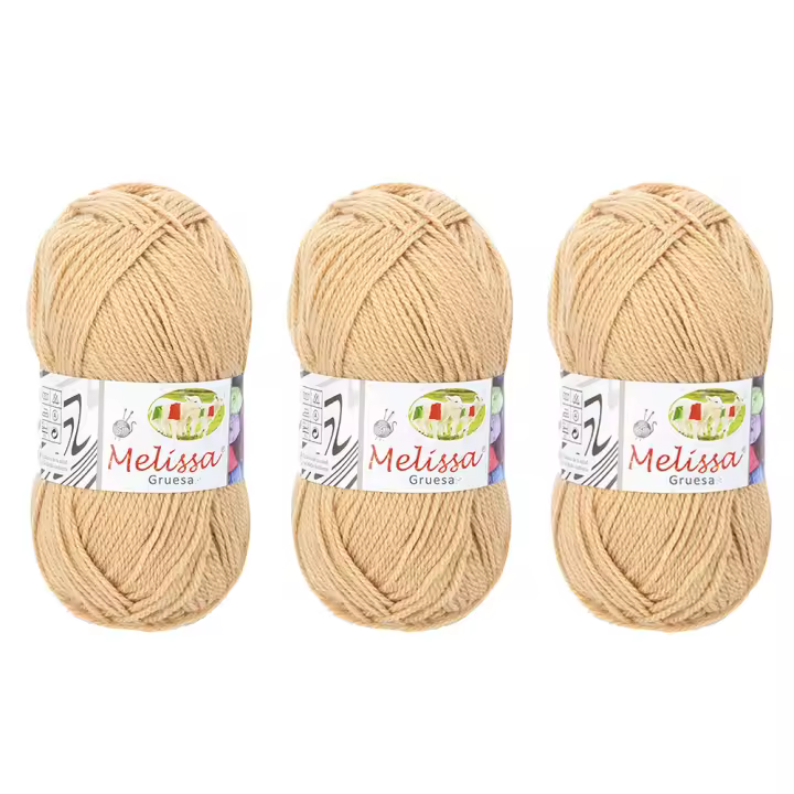 Tesosy / Melissa 3pcs Hilo 100% Acrilico Ovillo de Lana (115m 100g * 1=50g * 2) para Tejer y Ganchillo - 1