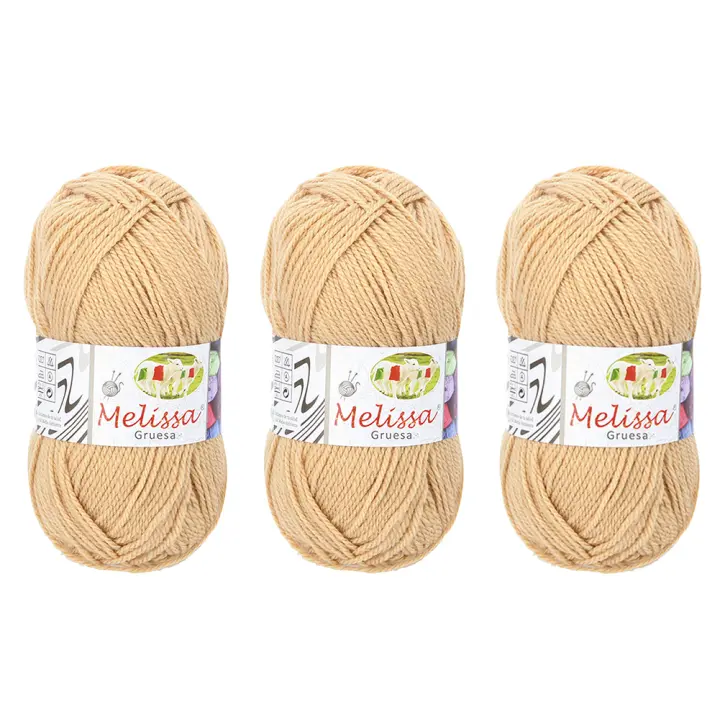 Tesosy / Melissa 3pcs Hilo 100% Acrilico Ovillo de Lana (115m 100g * 1=50g * 2) para Tejer y Ganchillo - 1