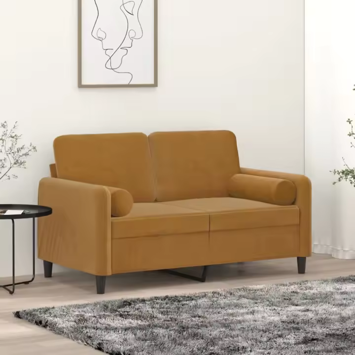 vidaXL Cojines decorativos 2 uds terciopelo marrón 15x50 cm - 1