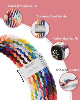 Correa de reloj tejida elástica compatible con correas de reloj Huawei Band 8 y 9 - Conector mejorado - Correa de reloj deportiva transpirable de nailon elástico para hombres y mujeres - details 2
