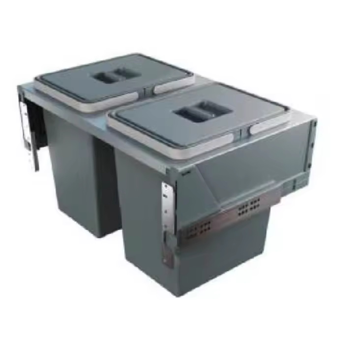 Cubo basura block 2.0 m600 2x18l. antrac  altura reducida. - 1