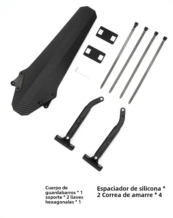 RRSKIT Guardabarros Para Bicicleta Desmontable Protector De Barro De Plástico Suave Resistente Para Bicicleta Accesorios De Rueda Delantera Y Trasera - 1