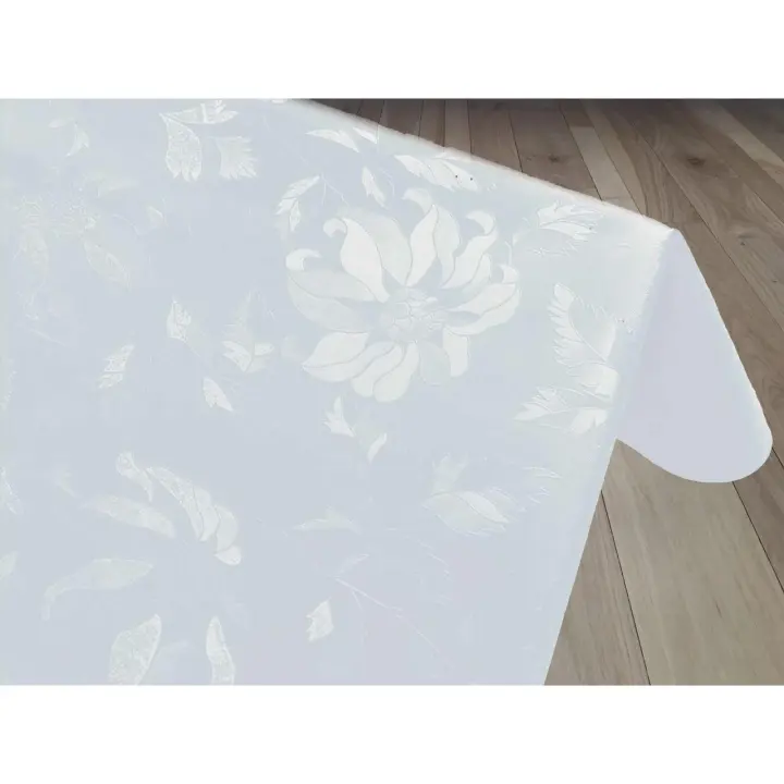 Mantel de hule damasco elegante - Blanco 40101-1    mantel por metros; manteles; mantel barato; mantel jardín - 1