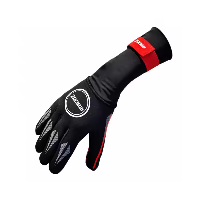 Zone3 Guantes de Natación de Neopreno Negro/Rojo - Aislamiento del Frío - 1