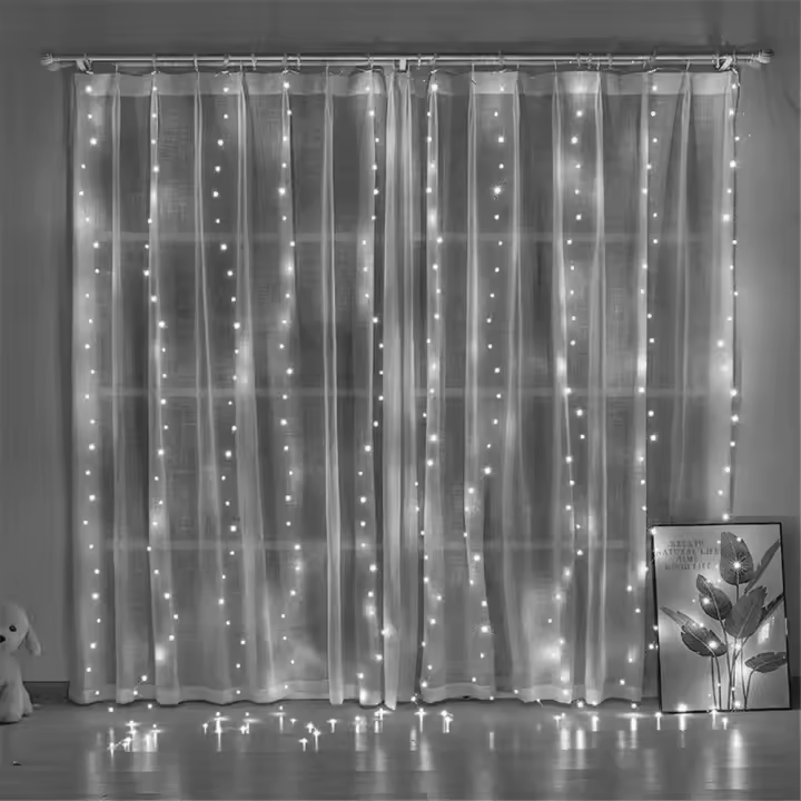 Luces De Encaje LED USB Para Dormitorio Decoración De Navidad Y Boda 3x3/3*2/3*1 Jardín De Hadas Luz De Festón Autocortante - 1