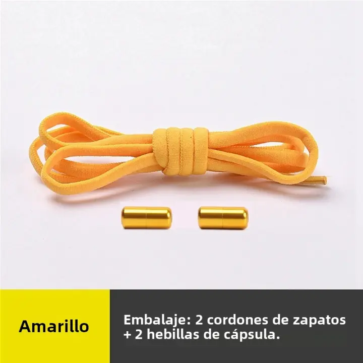 1 Par De Cordones Elásticos Para Zapatos Redondos De Metal Sin Nueces Para Mujeres Y Hombres Accesorios De Lazos Para Zapatillas - 1