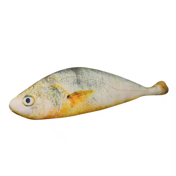 Nueva Simulación Gran Juguetes De Pescado Amarillo Almohada Suave De Peluche Realista Cojín De Descanso Decorativo Regalo - 1