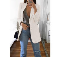 Chaqueta De Mujer Estilo Europeo Y Americano Casual Polo Cuello Redondo Ajustada Para Primavera Y Otoño 2024 Polyester Cotton - details 19