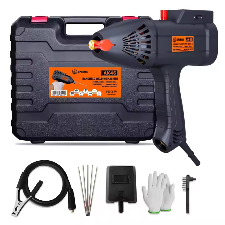 Soldadora de arco portátil de mano, máquina de soldadura eléctrica de 220 W, ajuste de corriente infinitamente inteligente, herramienta de bricolaje, 3900 V - 1