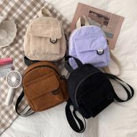 Mochila Mini De Moda Para Mujer En Terciopelo De Un Solo Color Pequeña Mochila Casual Para Estudiantes Viajes Con Cierre De Cremallera - details 0