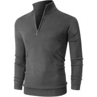 Suéter De Cuello Alto Para Hombre Con Cierre De Cremallera a Medio Tamaño Manga Larga Estilo Casual Caliente Para Otoño E Invierno Streetwear Y Business - details 6