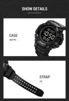 Reloj Deportivo SKMEI Con Pantalla LED Y Luz De Escritorio Para Hombres Resistente Al Agua 5Bar Reloj De Pulsera Digital Con Cuenta Regresiva Y Luz Retroiluminada - details 15