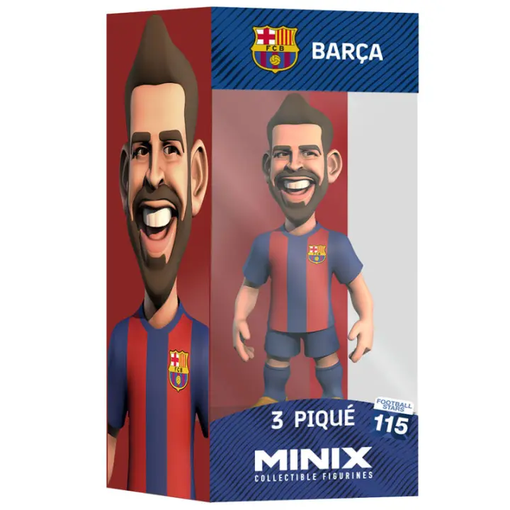 Figura Minix Gerard Pique FC Barcelona 12cmFigura  Coleccionable - Idea de Regalo- Mercancia Oficial - Juguetes para Niños y Adultos - Movies Fans - Muñeco para Coleccionistas y Exposición - 1