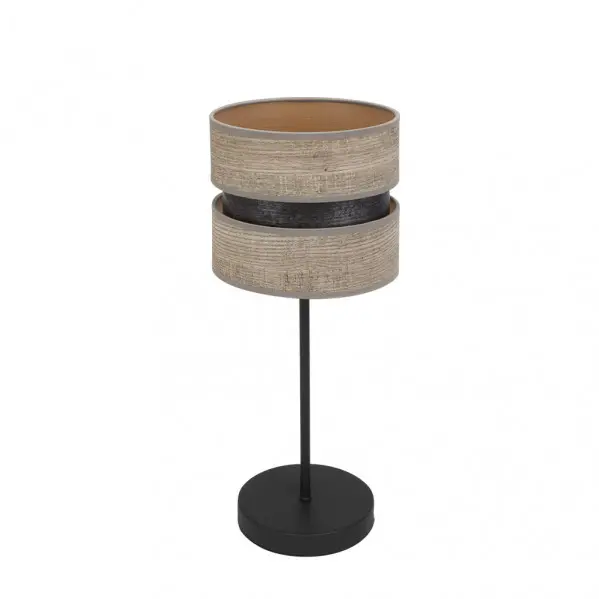 FABRILAMP Sobremesa Colet Negro/Madera Gris 43x18x18 Cm Diseño Moderno - 1
