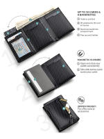 Credit Card Holder  RFID Blocking Bifold Wallet Men's Wallet with Coin Compartment and Banknote Compartment - details 3