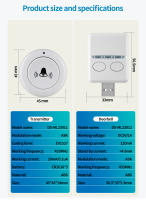 Timbre De Puerta Inalámbrico USB RF433 MHz Con Receptor Remoto Y 30 Músicas Para Llamadas Emergentes En Casa Compatible Con DC 5V - details 0
