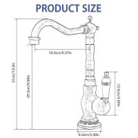 Retro Basin Faucet Single Handle Basin Faucet Bathroom Faucet,ceramic Handle Bathroom Basin Faucet Kitchen Sink Faucetantique Brass, High) - details 3
