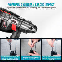 Drillpro-taladro rotativo eléctrico inalámbrico, martillo de impacto recargable de 27mm, 18V, 4 Funciones, para batería Makita de 18V - details 16