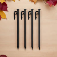 4Pcs Palos De Tenda Para Camping Al Aire Libre Herramienta De Acero Fuerte De 30cm Accesorios De Tenda Negro Para Canopy Y Awaníng - details 1