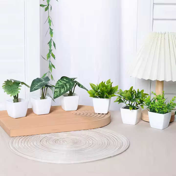 1SET De Plantas Simuladas En Maceta Para Decoración De Oficina Comercial Sala De Estar Estudio Courtyard Decoración Del Hogar Adecuado Para Mesas De Trabajo Y Espacios Comunes - 1