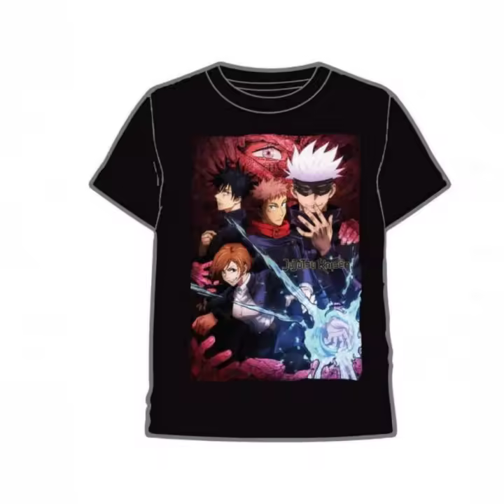 Camiseta Jujutsu Kaisen Satoru & Students Negra 100% Algodón Stamina - 1
