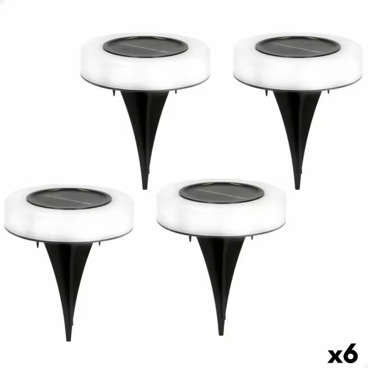 Set de estacas solares de jardín Aktive 4 Piezas ABS 10,5 x 12,5 x 10,5 cm (6 Unidades) - 1