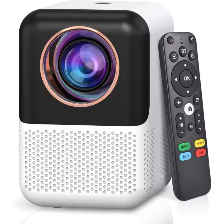Proyector WiFi Bluetooth Built-in Netflix, [Electic Focus] 1080p 200 ANSI Mini Portable Smart TV Projector, Support 4K, Office DOC, 4D 4P Keystone, 50% Digital Zoom, YouTube, etc - 1