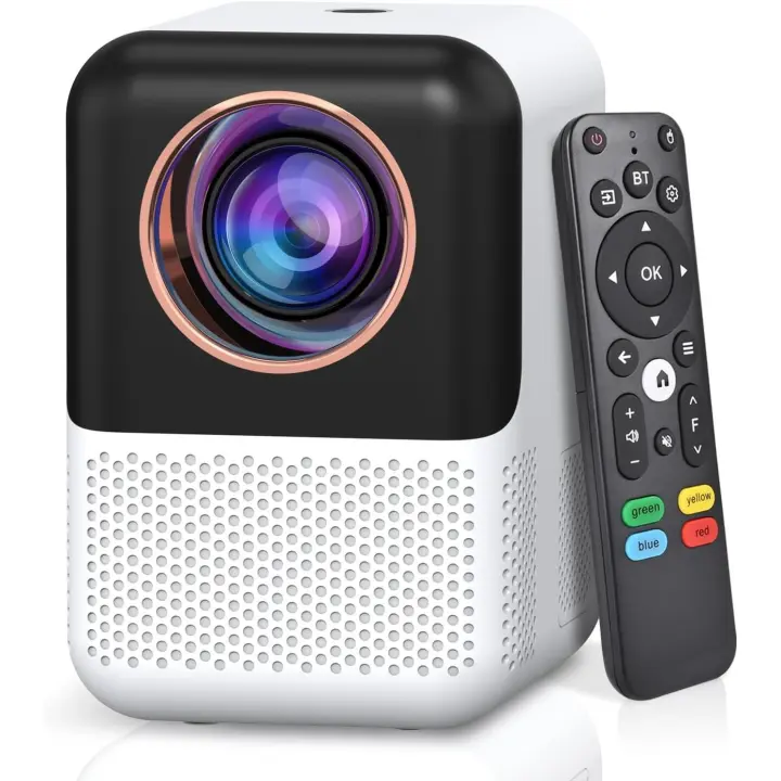 Proyector WiFi Bluetooth Built-in Netflix, [Electic Focus] 1080p 200 ANSI Mini Portable Smart TV Projector, Support 4K, Office DOC, 4D 4P Keystone, 50% Digital Zoom, YouTube, etc - 1