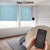 Cortina Cerradura De Rollo QCSMART Control Remoto Luz Retroiluminada Tuya Smart Life App Voz Google Assistant Alexa Compatible Con Motor Tubular 4 Vías - details 3