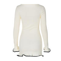 Vestidos Elegantes Para Mujer Con Cuello Redondo Y Manga Larga Slim Casual En Rosa Negro Blanco Vestidos Cortos Chic Para Fiesta Y Calle - details 12
