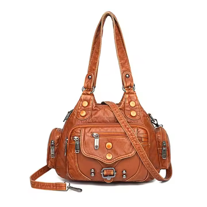 Nueva Moda Bolso De Hombre Para Mujer De Cuero Suave De Alta Calidad Brand Famous Diseñador Bolso De Mano De Lujo Bolsos De Hombre Casual With De Rivet Decoración - 1