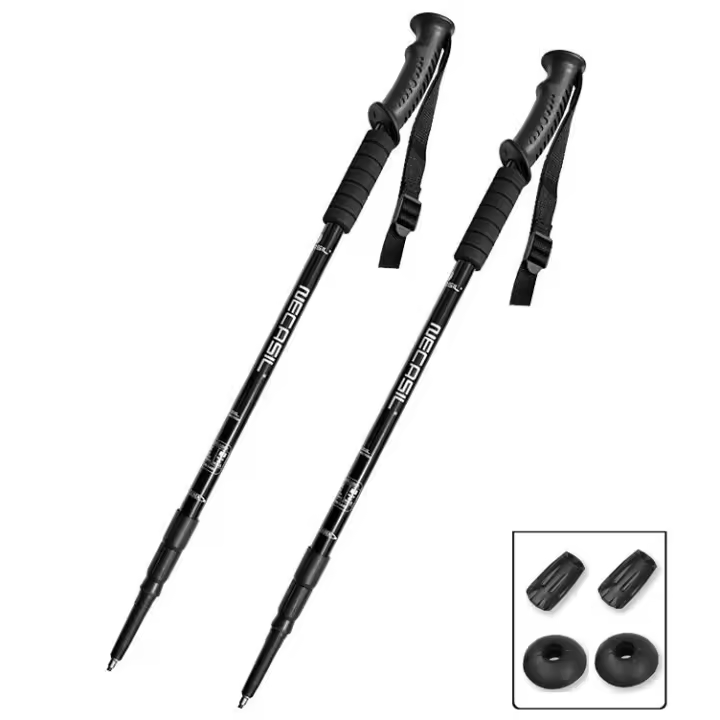 2PCS Pólipos De Trekk Ing Ultraligeros De Aleación De Aluminio Bastones De Caminar Plegables Para Senderismo Y Carreras Por Terrenos 135cm - 1
