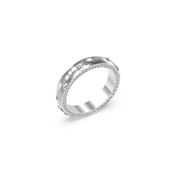 Anillo de Acero Inoxidable Plateado con Circonias Guess para Mujer JUBR03164JWRH - 1