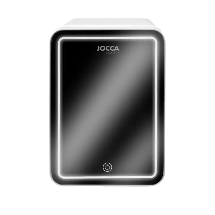 Mini Nevera Jocca Silenciosa, Compacta y Portátil con Espejo y Luz LED de 3 Intensidades - Capacidad de 4L - Función Frío y Calor - Conexión para Casa y Coche - Ideal para Cosmética, Medicamentos y Snacks - 1