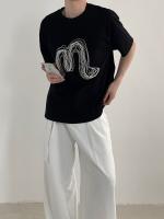 Camiseta De Verano Para Hombre Con Diseño De Letras Tridimensionales Camiseta De Manga Corta Pesada Sensación De Moda Camiseta De Subsuela De Tendencia - details 1