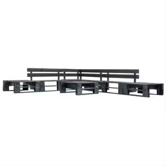 VIDAXL 277428 set de muebles de palés para jardín de 6 piezas fabricado en madera de color negro - 1