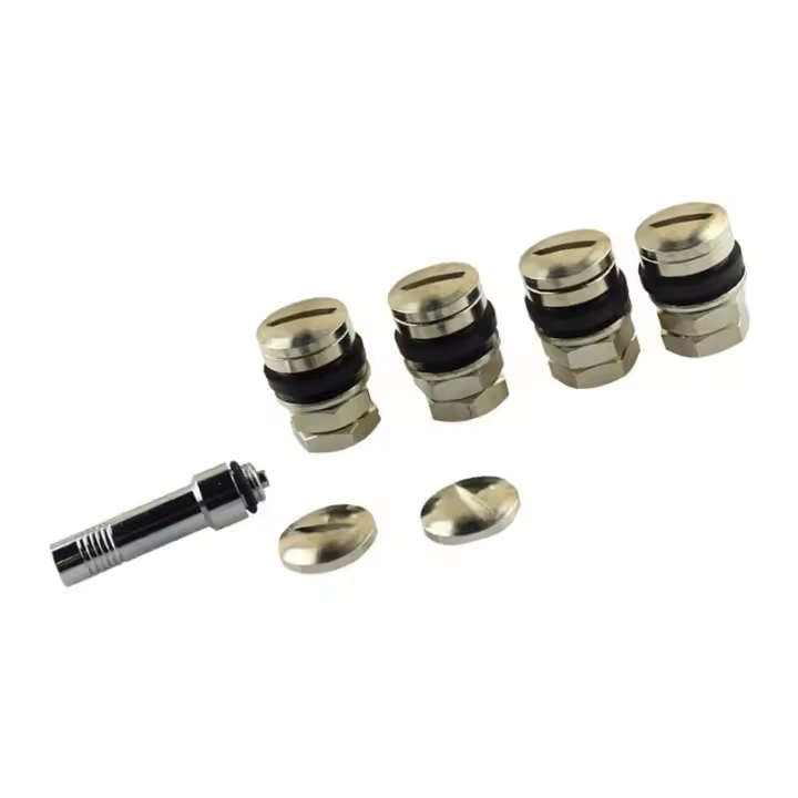 7 Pcs/Set Tapones De Válvula De Neumático Para Ruedas De Coche Universal Oculto Montaje En Fondo Capas De Metal Cobre - 1