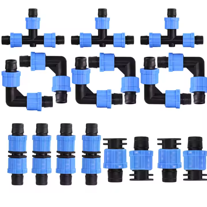 Conector De Inserción De Riego Por Goteo 20pcs 16mm 5/8 Con Encaje Y Tee Final Engrosado Plástico ABS Para Jardín Agricultura Ahorro De Agua - 1