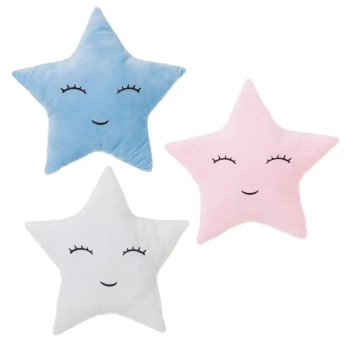 Dcasa Juego de 3 cojines relax extrasuave terciopelo en forma de estrella - 1