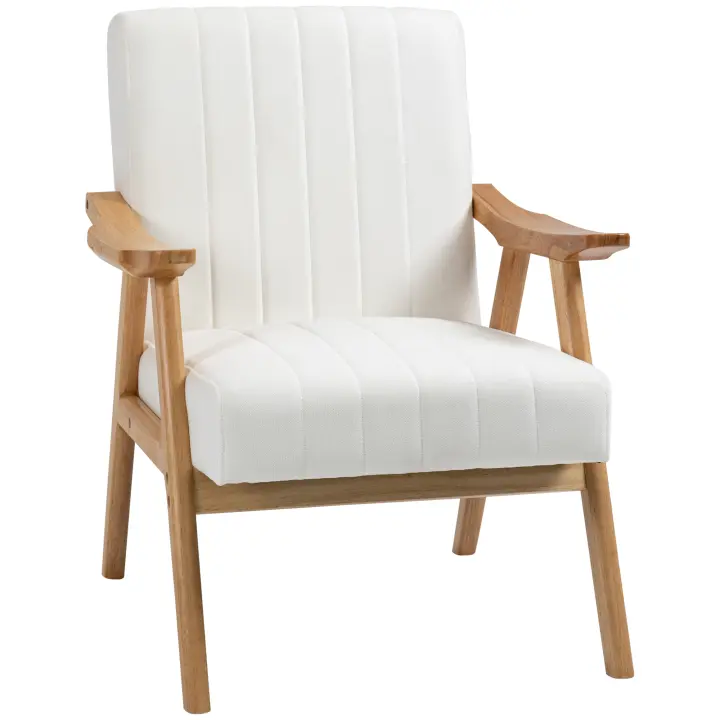 Con Brazos de aspecto aterciopelado, tapizado, moderno Estilo, techno, Diseño Skandi, crema, 68x74x82 cm - 1