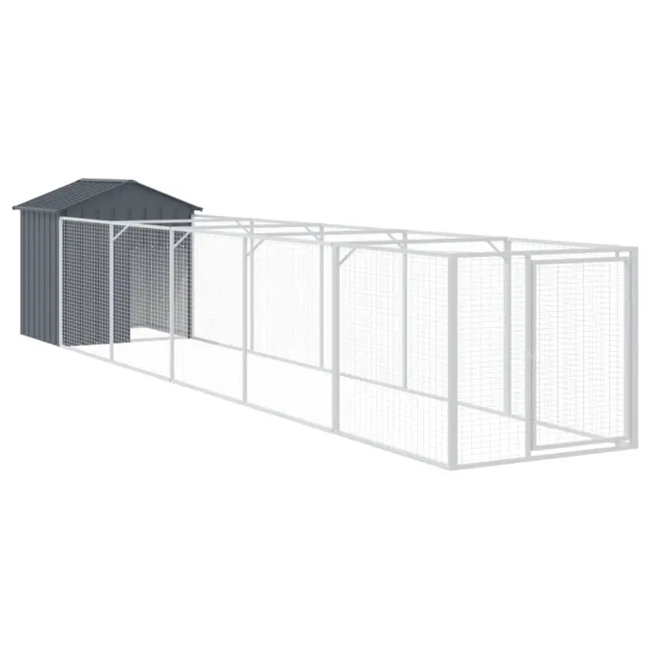 vidaXL Caseta Perros con Tejado Casa Jaula Perrera Acero Galvanizado Color Antracita,  Gris claro, y mas - 1