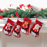 Babero De Navidad Para Niños Con Calcetines De Santa Claus Y Muñeco De Nieve Decoración De Árbol De Navidad Para El Hogar Material De Tela No Tejida - details 4