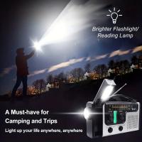 Radio de emergencia con manivela solar AM/FM/SW multibanda con linterna, luz de lectura, sirena y función de carga de teléfono móvil. - details 3