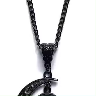 Collar con colgante de luna de cristal estilo punk, collar de aleación gótica oscura, regalo de joyería para Halloween, San Valentín, Navidad y Año Nuevo - 1