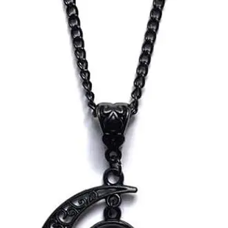 Collar con colgante de luna de cristal estilo punk, collar de aleación gótica oscura, regalo de joyería para Halloween, San Valentín, Navidad y Año Nuevo - 1