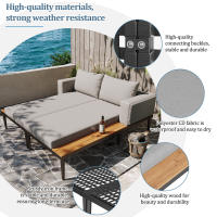 Tumbonas para Terrazas, tumbonas dobles, tumbonas de exterior, sofás Cama impermeable multifuncional, tumbonas Dobles con estantes, tumbonas para Terrazas, Jardines y Balcones - details 4
