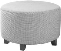 Cubierta De Terciopelo Polar Elástica Para Pie De Silla 1PC Cubierta De Ottomán Redonda De Spandex Protector De Pie De Silla Para Sala De Estar Hogar - details 21